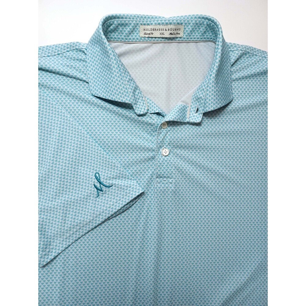 Holderness & Bourne Spinnaker Dorset Men’s XXL Tailored Fit Polo Golf Shirt Logo